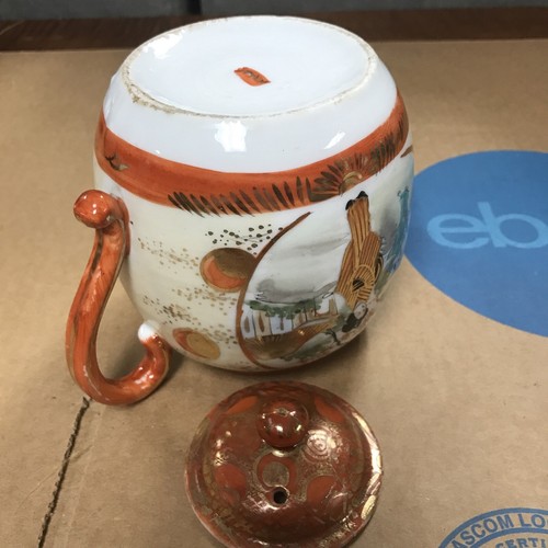 Vintage Asian Japanese Tea Pot Hand Painted Red Stamp - Picture 12 of 12