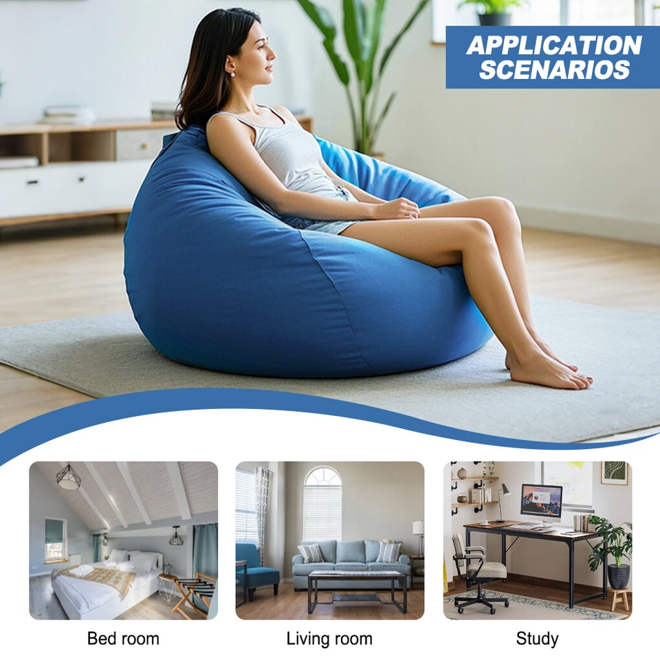 Vivva 100X120CM Extra Large Bean Bag Chairs Adults Couch Lazy Lounger Sofa Cover - image 4 of 4