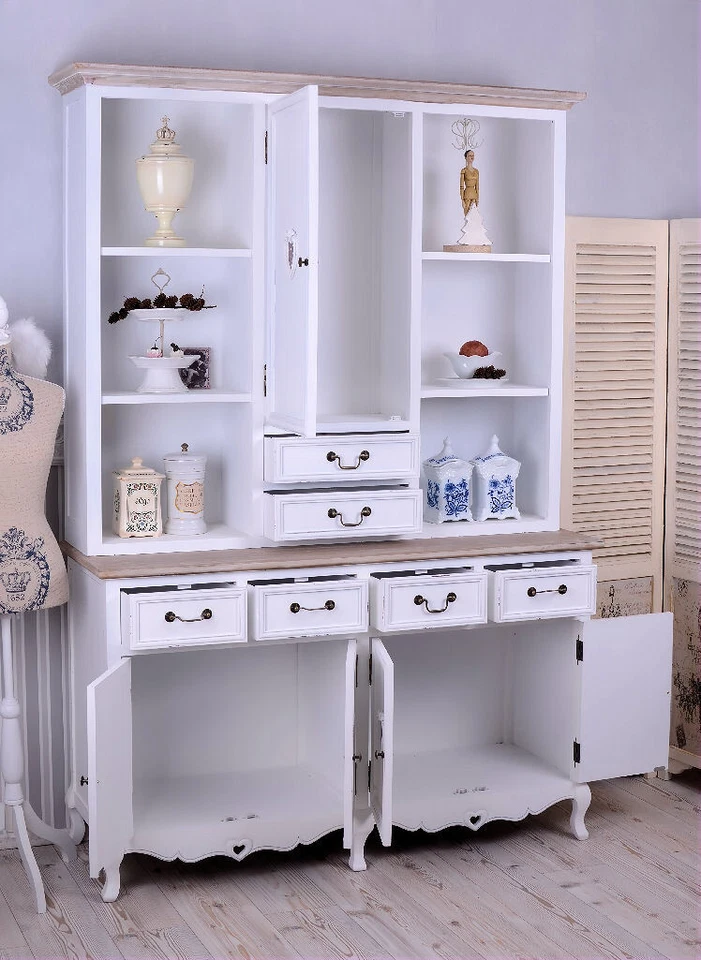 Buffetschrank Küchenschrank Shabby Chic Küchenregal Buffet Landhausstil Holz neu - Bild 4 von 4