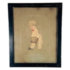 Scrapbook Comical Art Sketch Fed up Boy 28 x 23 cm Circa 1930s