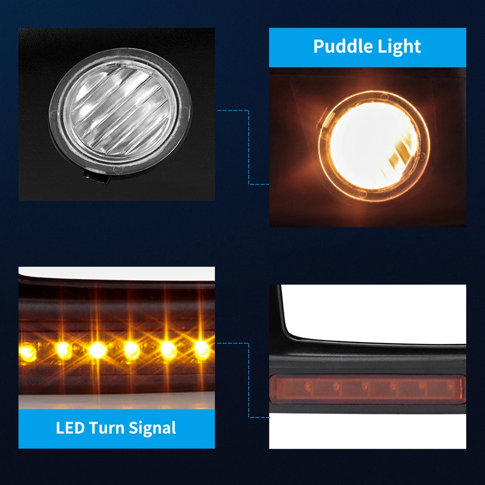 Power Heated Tow Mirrors For 2004 2005 2006 Ford F-150 w/ Turn Signal Puddle - Image 4 of 4