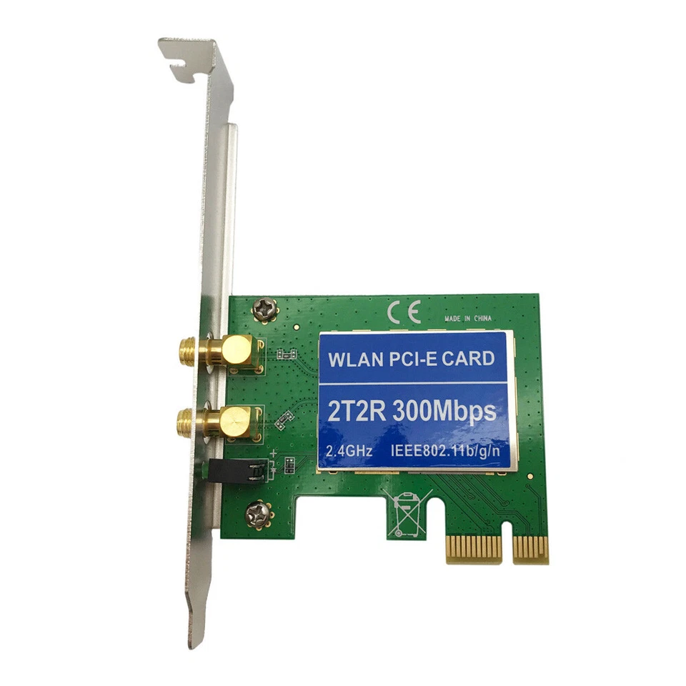US 2 Antennas Wireless PCI-E PCIE N 300M Wifi Network Adapter Card Ethernet - Image 4 of 4