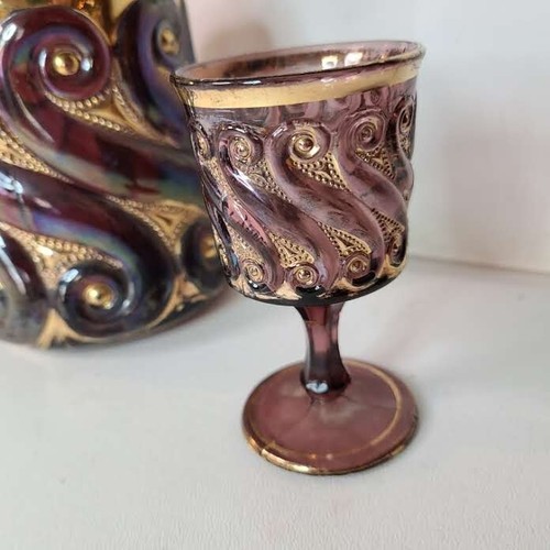 Jarra de vidrio arte amatista victoriano S repetición Dugan C 1900 y una cordial - Imagen 14 de 16