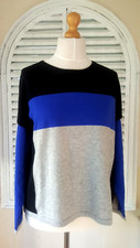 BNWT Marks & Spencer Collection Blue, Grey & Black Block Cashmere Jumper (UK 20)