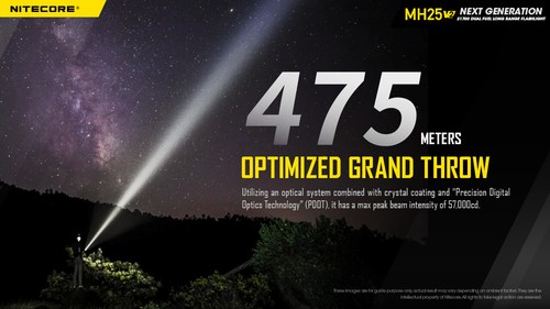 ~NUEVO~ Linterna recargable Nitecore MH25 v2, 1300 lúmenes USB-C, 519 yardas de lanzamiento - Imagen 3 de 6