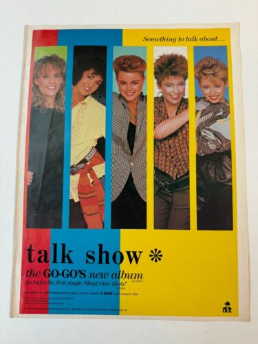 THE GO GO'S  "TALK SHOW*"  HEAD OVER HEALS  1984 MAG AD POSTER  11" x 14.5" - Picture 1 of 1