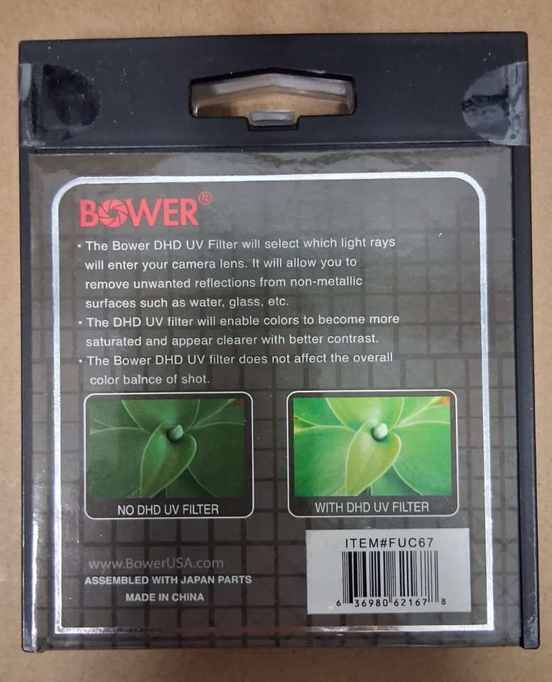 Bower 67mm Digital HD Multi-Coated UV Filter No. FUC67 - Image 3 of 3
