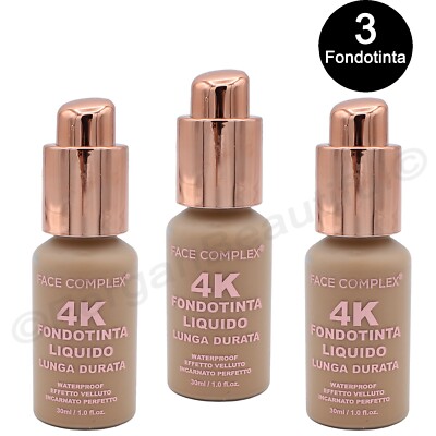 3x 4K Waterproof Foundation Langlebig deckt Flecken Unvollkommenheiten und Tattoos ab 3x