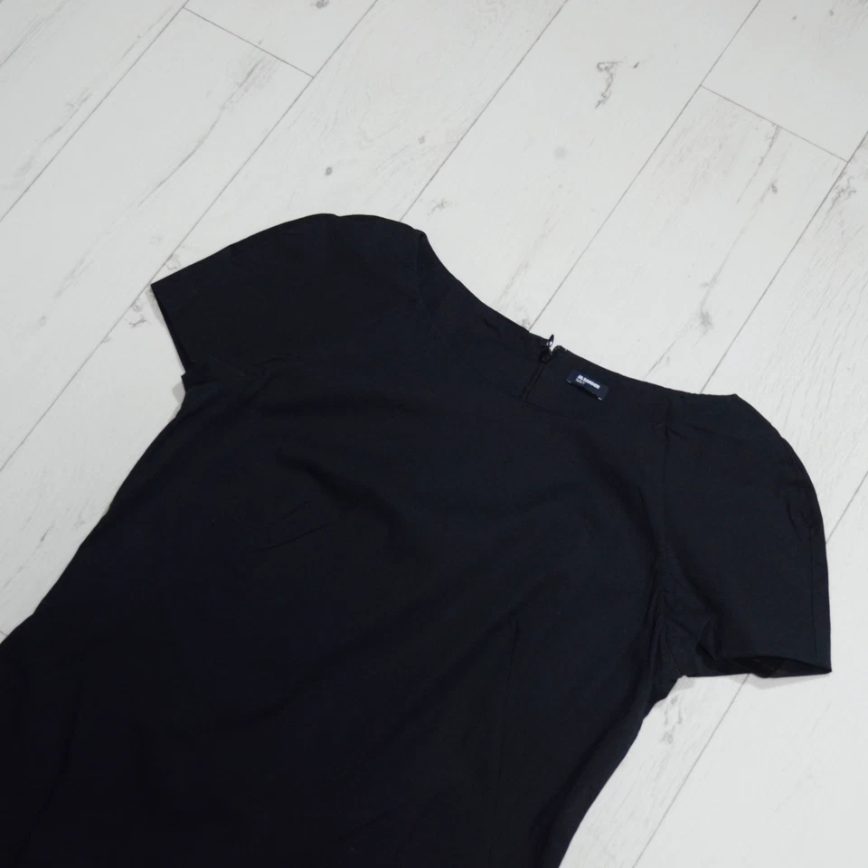 Vestido Jil Sander Azul Marino Talla 42 Negro Esculpido Diseñador Hecho en Italia Foto 3 de 4