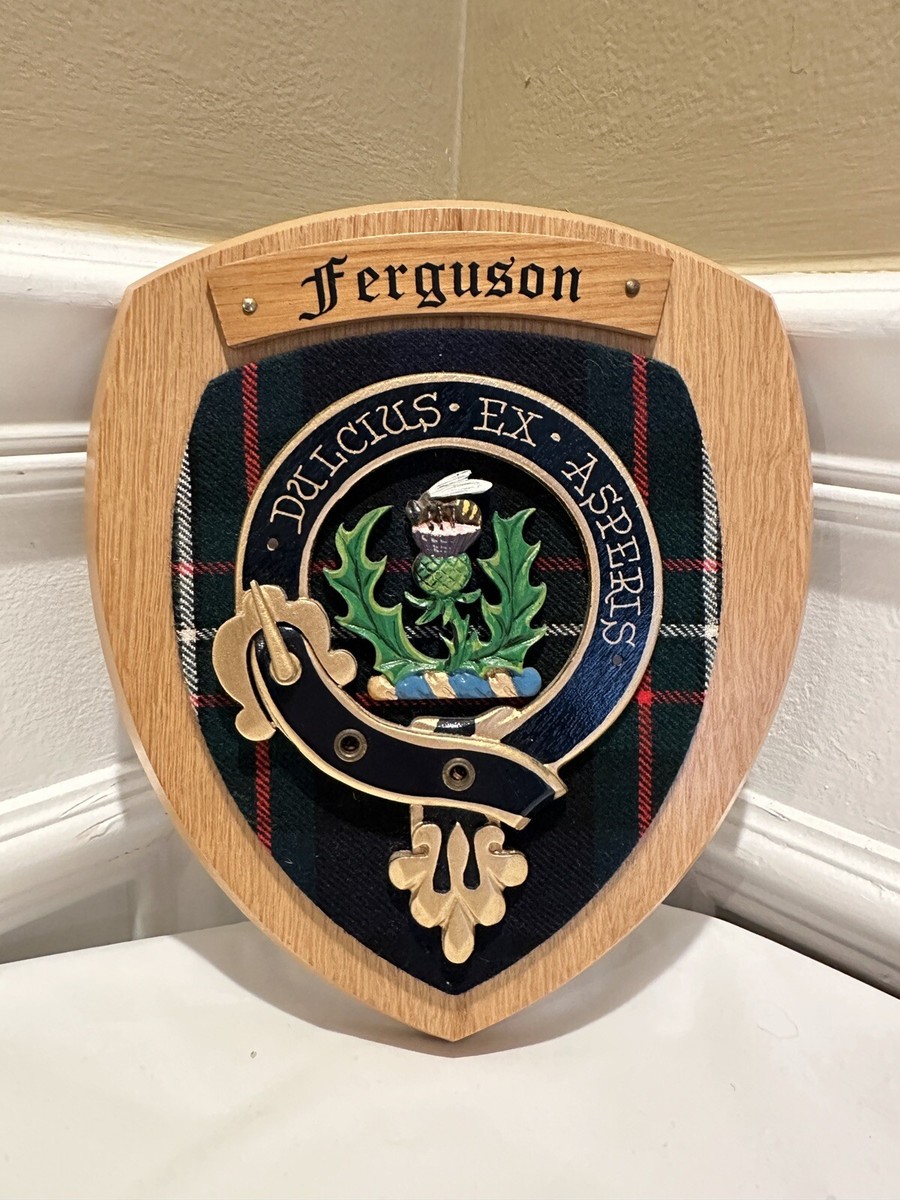 Ferguson Modern Clan Crest Tartan Woodcarver Wooden Wall Plaque