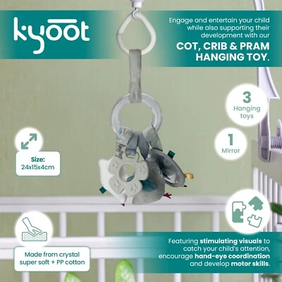 Kyoot Newborn Baby Hanging Soft Toy for Baby Cot Crib Bed Bassinet Mobile Toys