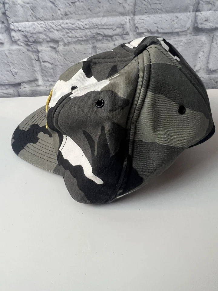 VTG CAT Caterpillar Adjustable Trucker Hat Patch Made In USA - TONKIN White Camo - Image 4 of 4