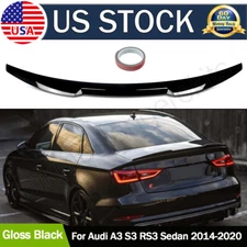 FOR 14-2020 AUDI A3 S3 RS3 SEDAN 8V HIGHKICK M STYLE GLOSS BLACK TRUNK SPOILER
