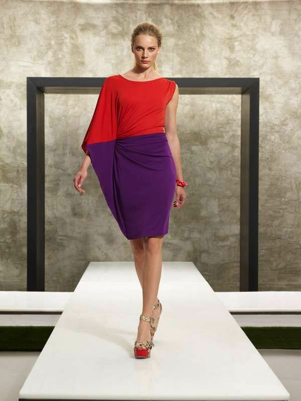 NwT ~ KENNETH COLE ~ Colorblock Jersey Batwing Sleeve Cocktail Party  DRESS M