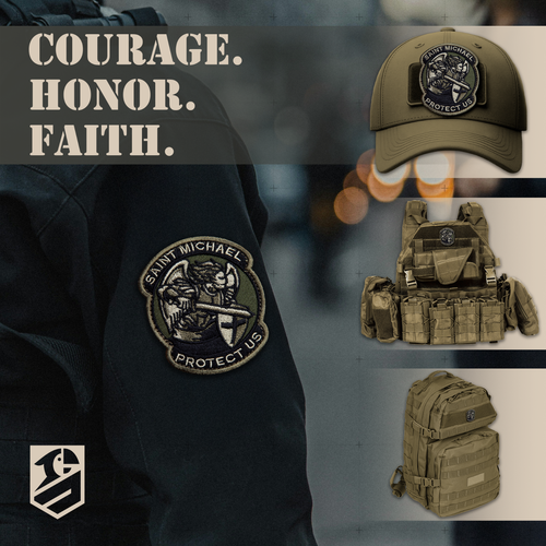 2Pcs Saint Michael Patch, Embroidered Hook & Loop Morale Military St Michael - Picture 4 of 10