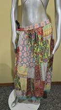 Vintage Choices Semi Sheer Floral Boho Colorful Maxi Skirt Size Large