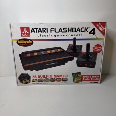 Atari Flashback 4 AtGames Plug N Play 76 Built In Games w 2 Wireless Joysticks 
