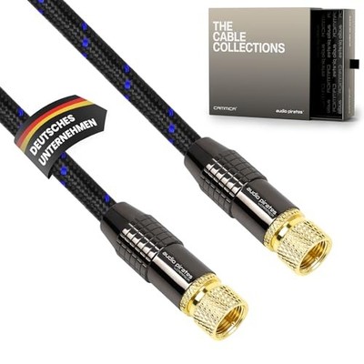 audio pirates RG6 SAT / TV Kabel F-Stecker 2x geschirmt 7mm Ø PR Schwarz/Blau PR