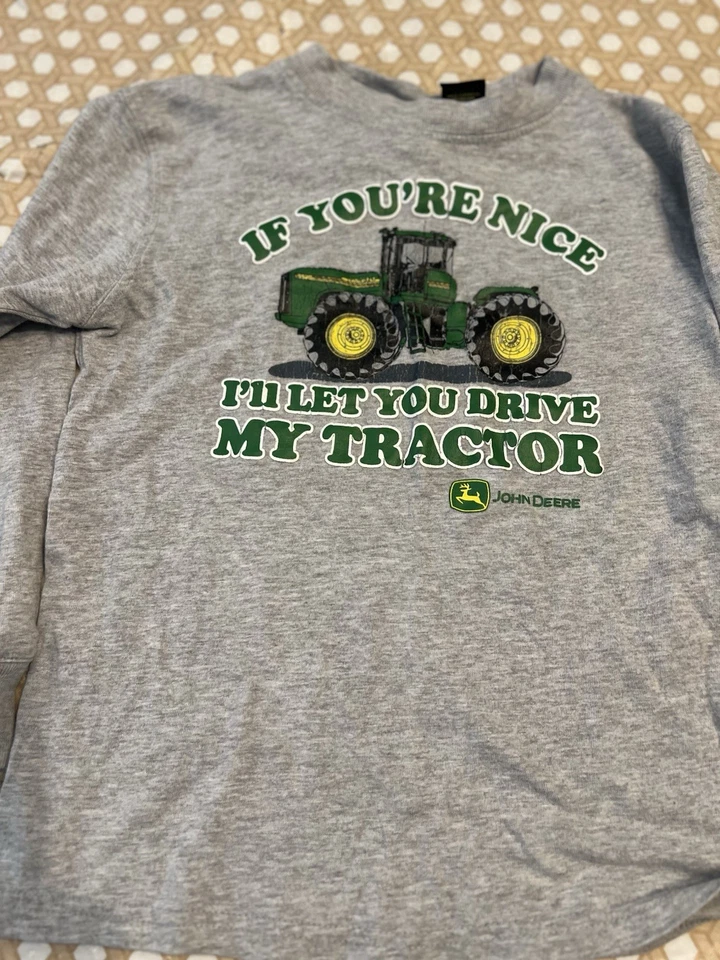 男孩约翰迪尔衬衫灰色长袖 5/6 码 — 第 4/4 张图片