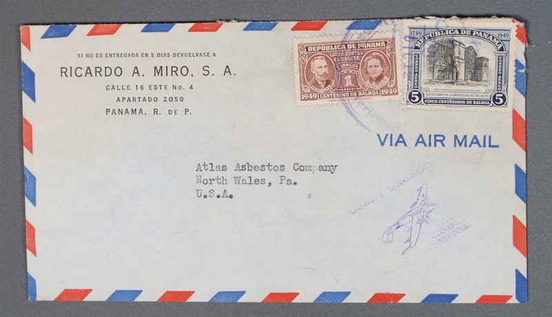 MayfairStamps Panama to North Wales PA Air Mail Cover aaz_57553