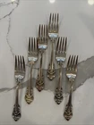 WALLACE Sterling Silver GRANDE BAROQUE Dessert SALAD FORK  Set Of 6