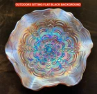 MILLERSBURG AMETHYST CARNIVAL GLASS “ROSILAND” 10 ½” BOWL – VERY NICE!!