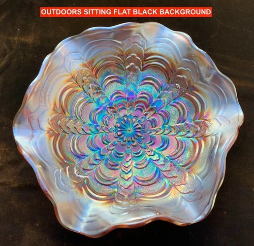 MILLERSBURG AMETHYST CARNIVAL GLASS “ROSILAND” 10 ½” BOWL – VERY NICE!!