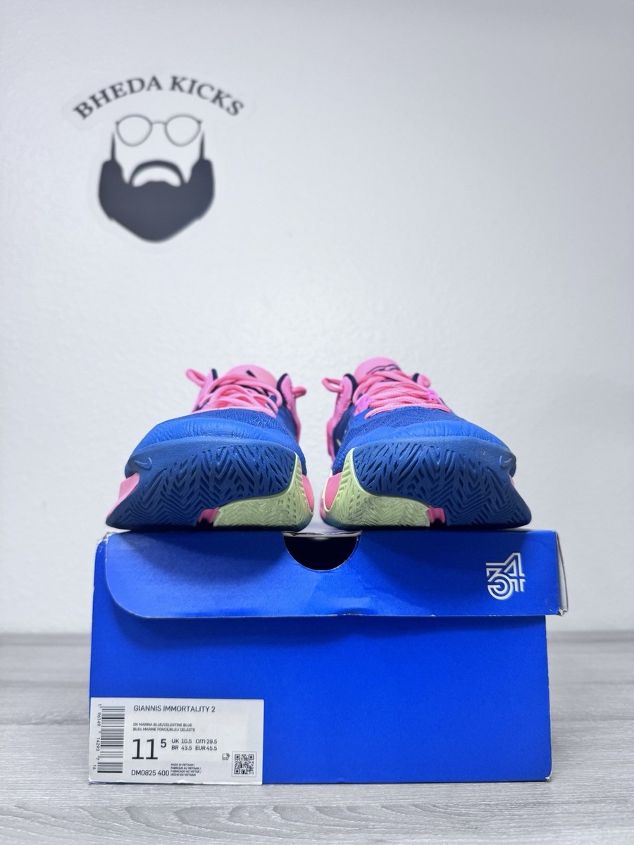 Size 11.5 - Nike Giannis Immortality 2 Blue Pink Basketball  display picture 3