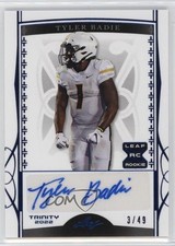 2022 Leaf Trinity Navy 3/49 Tyler Badie #BA-TB1 Auto 10ba