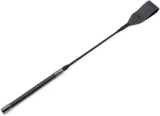 Premium Leather Riding Crop Horse Whip for Equestrian Sports Standard, Black 
