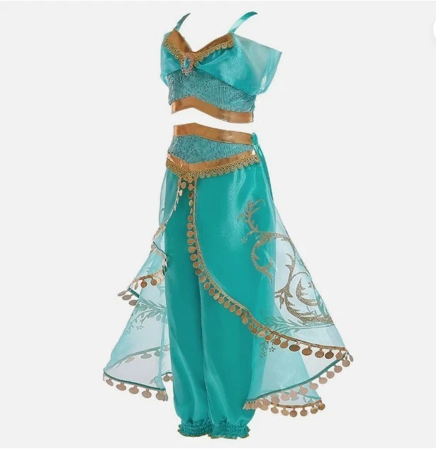 Niñas Princesa Jazmín Disfraz Halloween Fiesta Vestir para Niñas 9-10 años Foto 2 de 4