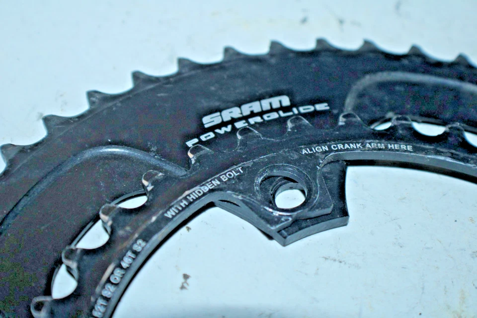 SRAM Powerglide MTB Bike Chain Rings 5-Bolt 36/52 Teeth Black 110BCD Ships Fast! - Image 3 of 4