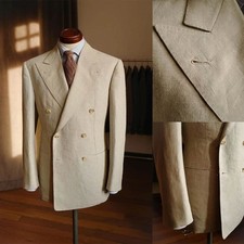 Men's Spring Summer Linen Jacket Formal Business Tuxedos Coat Gifts for Fathers