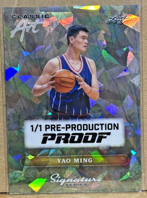 Yao Ming 2025 Leaf Signature Classic Art The Willows Cracked Ice Prizm Proof 1/1