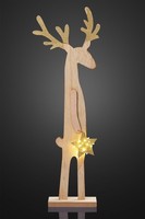 Led Figur Rentier Holz Stern Deko Weihnachten Fenster Tisch Winter 5 Led Warmw.