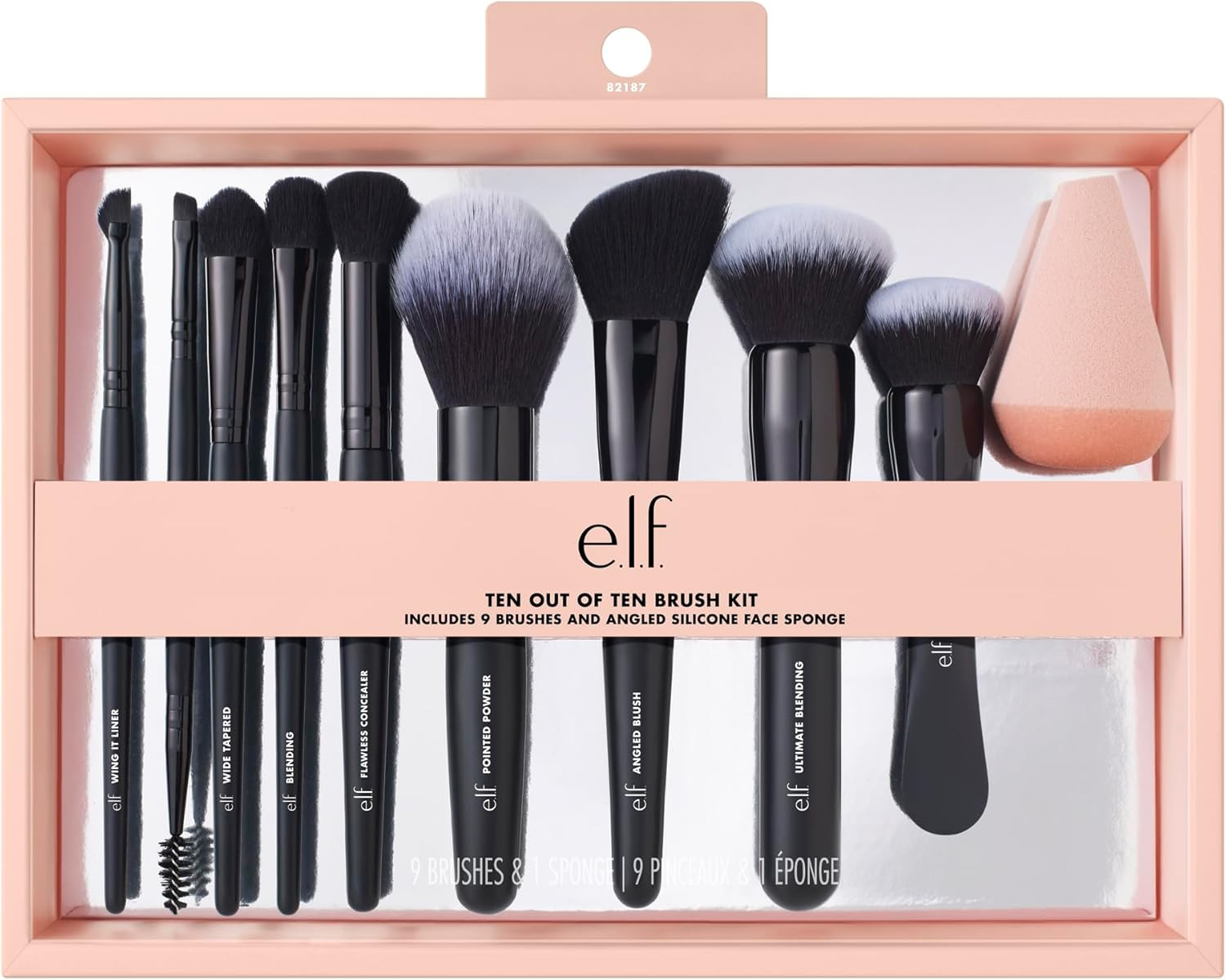 Ten Out of Ten Brush Set, Set Di 10 Pennelli per Make-Up Viso, Occhi, Sopraccigl