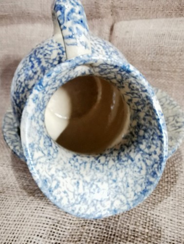 Vintage Robinson Ransbottom Blue Stoneware Pitcher and Basin Set Stamped #700 - Picture 7 of 15