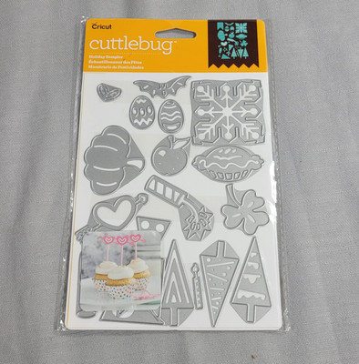 Cricut Cuttlebug HOLIDAY SAMPLER 20 assorted Cut & Emboss Dies NEW-Scrapbooking