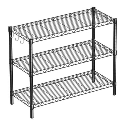 3-Shelf Adjustable Metal Shelf Wire Shelving Unit Storage Rack Display Shelf ...