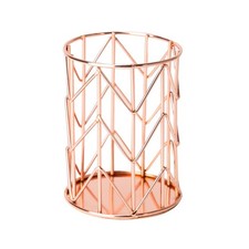 Rose Gold Pencil Cup Desk Organizer Modern Stylish Office Accessory 12 Dozen