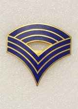 Enlisted Army Rank Pin 20096: Sergeant Major - c.1890's, enamel, pin back