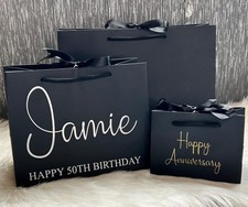 NEXT DAY DISPATCH - Personalised Ribbon Gift Bag Birthday