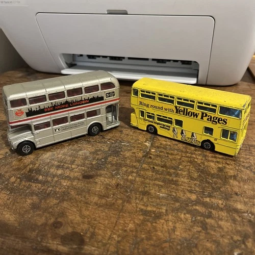 Dinky ATLANTEAN BUS Vintage YELLOW PAGES. And Corgi silver jubilee bus. No boxes