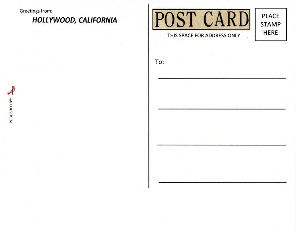 CHINESE THEATER -   post card  (usps mail size)   HOLLYWOOD, CALIFORNIA - Image 2 of 2