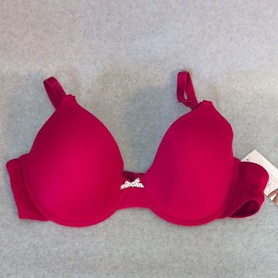 Gilligan & O'Malley Microfiber Demi Padded Bra Solid Red 40C NWT