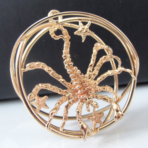Vintage William Ruser 14k Gold 3D Scorpion Pendant Zodiac Charm Stars ...