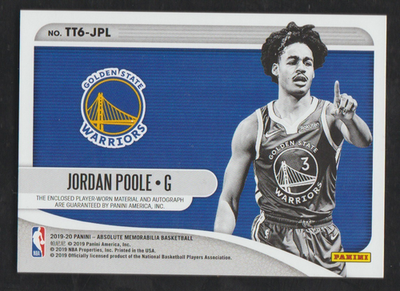 JORDAN POOLE 2019-20 Absolute TOOLS OF THE TRADE 6 Rookie PATCH