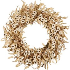 24 Inch White Floral Wreaths for Front Door - Spring Summer Decor with Artifi...