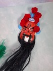 Set of 2 Folk Art Clay Beard Green Chinese Painted Wall Hanging Opera Red Mask — photo 7