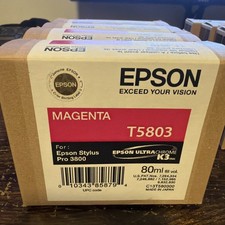  1 Genuine Epson T5803 - Pro 3800 Magenta 80ml K3 Ink - NEw - Exp 04/2010
